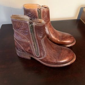 Bed Stu brown destressed ankle boots